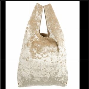 Hayward | Crushed Velvet Shopper Bag in Tan